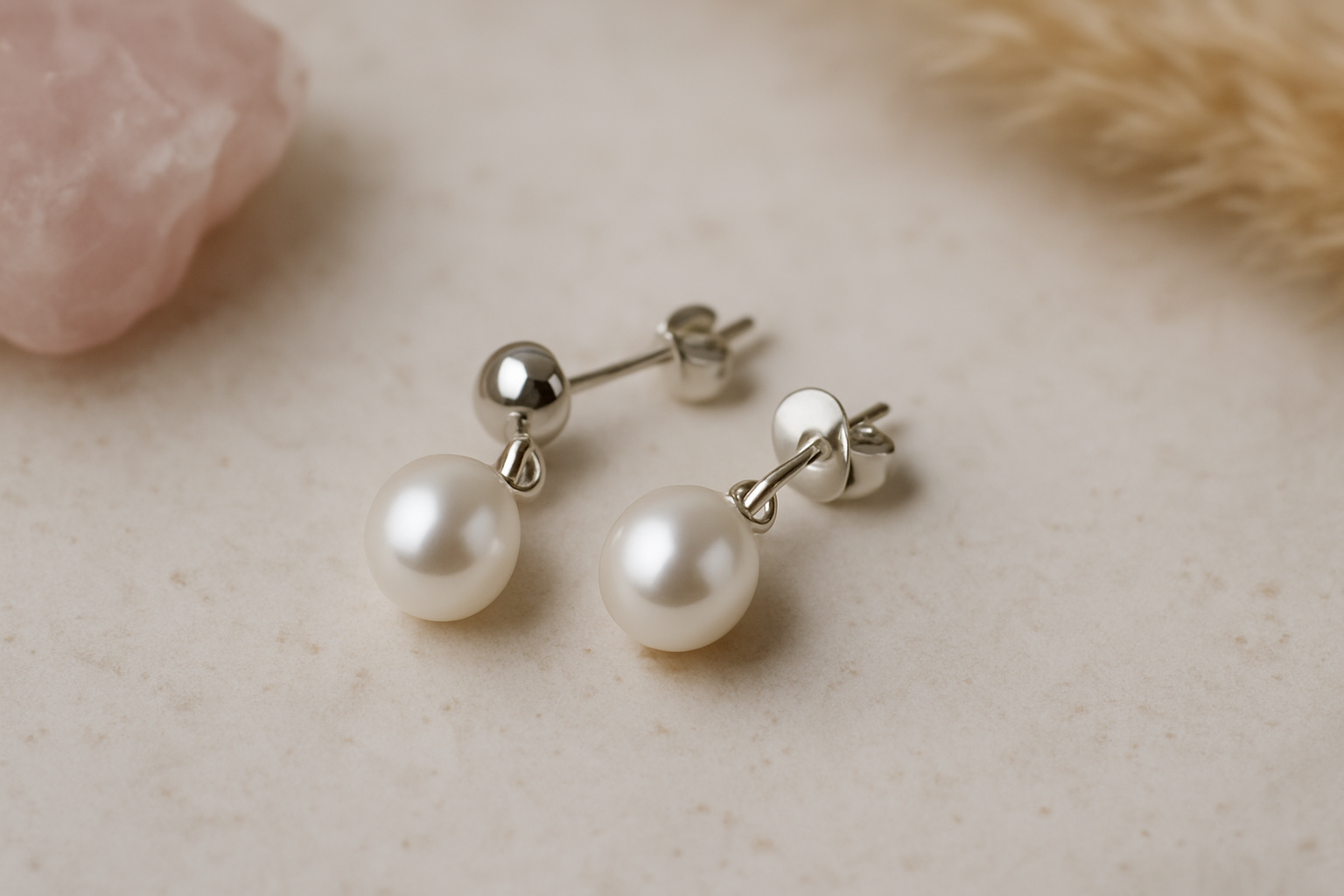 Pendientes Cortos Perlas