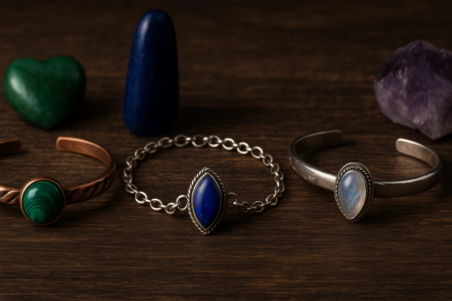 Pulseras de plata y cobre para mujer