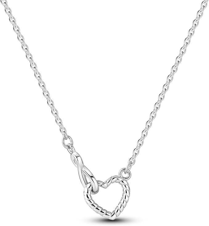 Collar corazón con hebilla en plata 925, símbolo de amor protegido