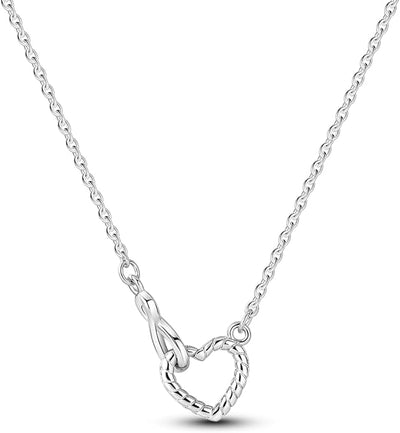 Collar corazón con hebilla en plata 925, símbolo de amor protegido