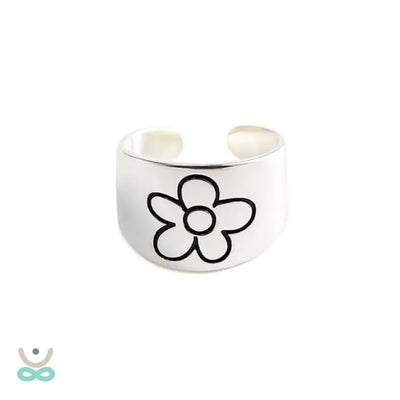 Anillo Ajustable en Plata con Grabado Natural