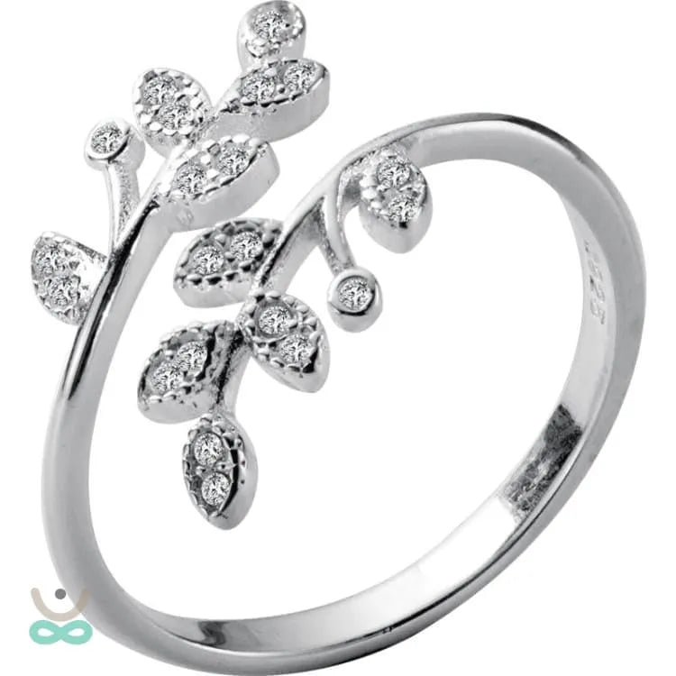 Anillo Hoja de Cristal Inspiración Primavera - Plata de Ley 925