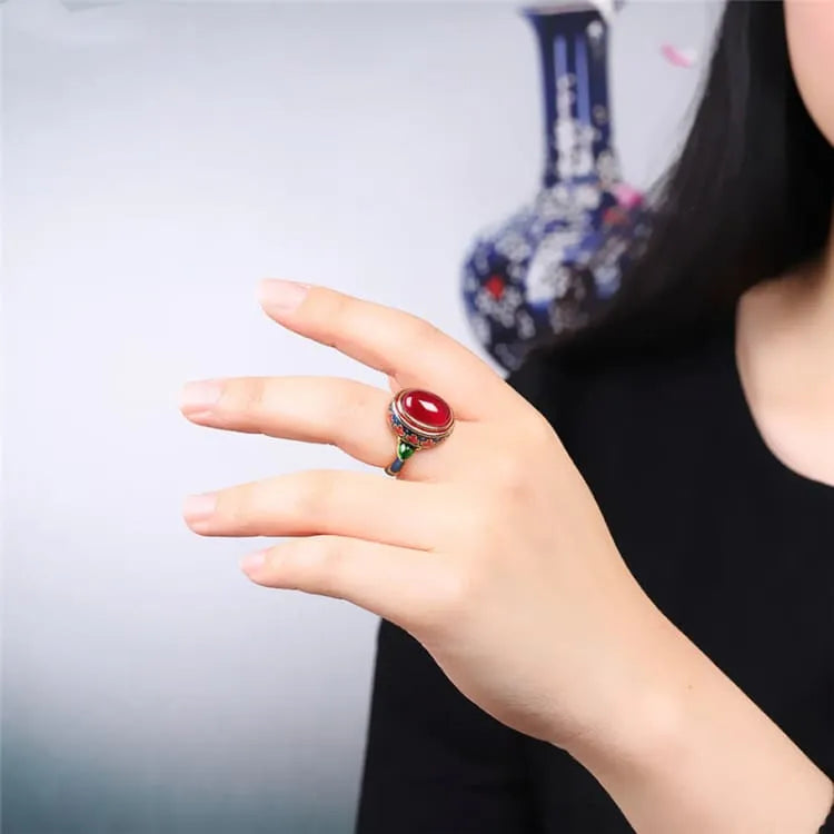 Anillo Mesopotámico Vintage – Elegancia Histórica con Toque Real