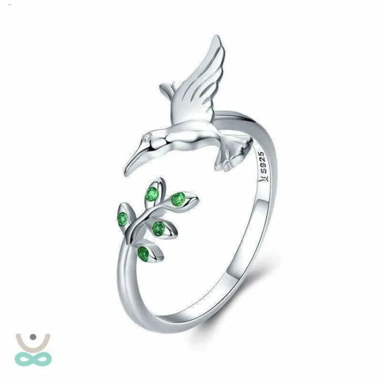 Anillo colibri en plata