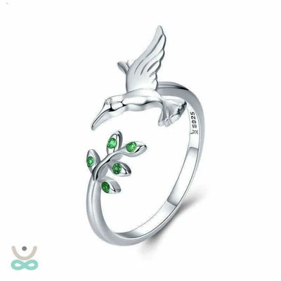 Anillo colibri en plata