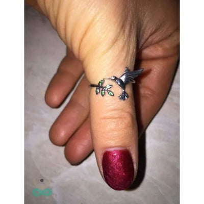 Anillo colibri en plata