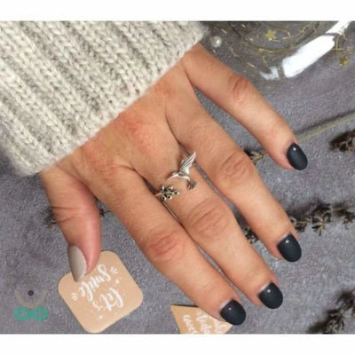 Anillo colibri en plata