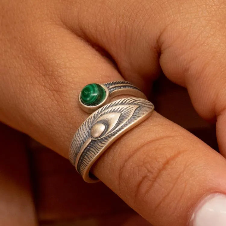 Anillo de Malaquita en Plata – Abundancia, Equilibrio y Elegancia