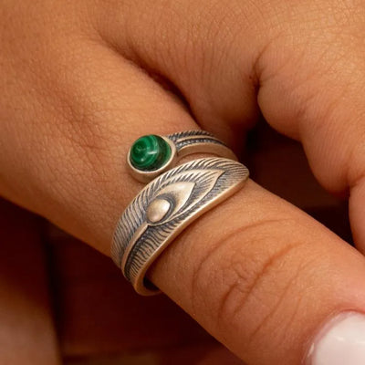 Anillo de Malaquita en Plata – Abundancia, Equilibrio y Elegancia