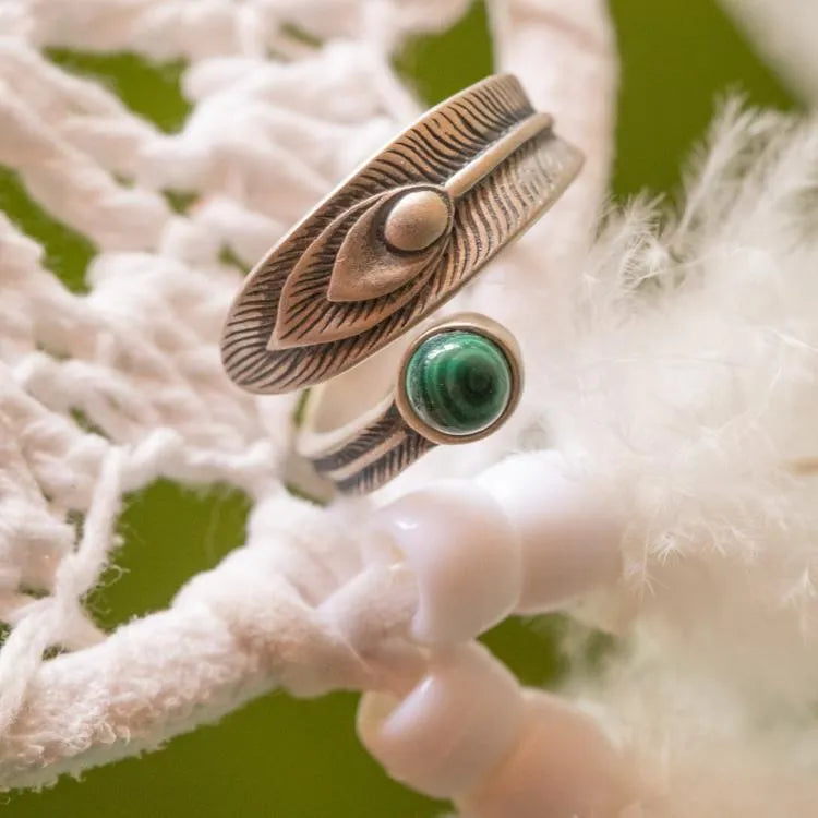 Anillo de Malaquita en Plata – Abundancia, Equilibrio y Elegancia