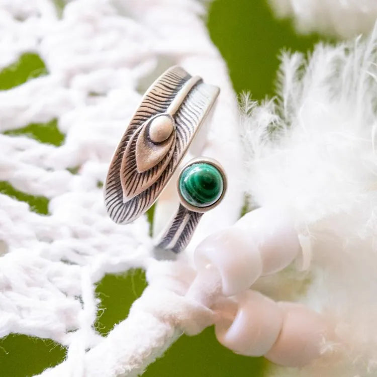 Anillo de Malaquita en Plata – Abundancia, Equilibrio y Elegancia