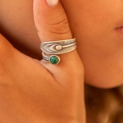 Anillo de Malaquita en Plata – Abundancia, Equilibrio y Elegancia