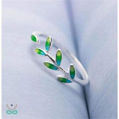 Anillo de la Hoja del Árbol de la Vida - Plata Esterlina 925 Ajustable