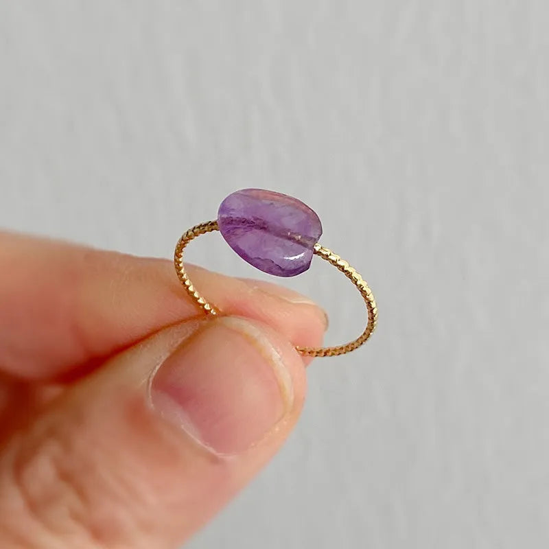 Anillo de piedra natural, moderno y minimalista