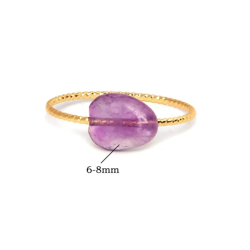 Anillo de piedra natural, moderno y minimalista