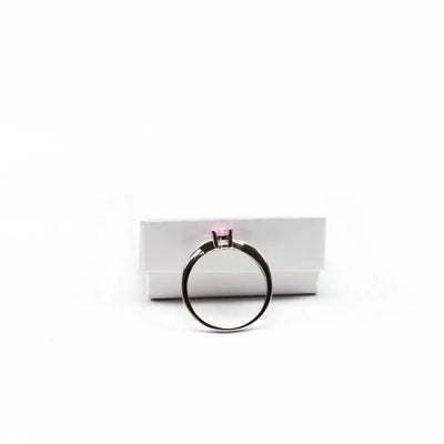 Anillo de plata con piedra preciosa de cuarzo rosa serenidad y amor