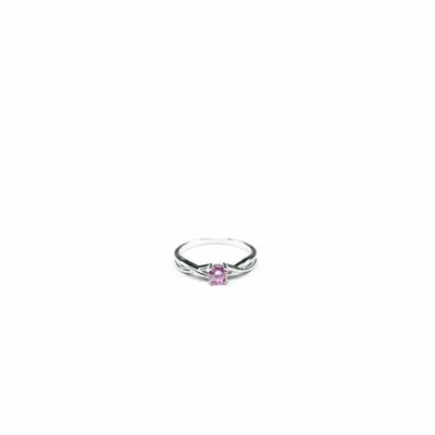 Anillo de plata con piedra preciosa de cuarzo rosa serenidad y amor