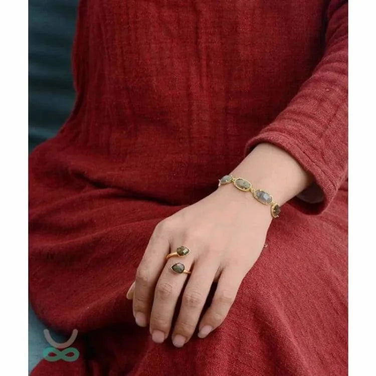 Anillo de protección de labradorita