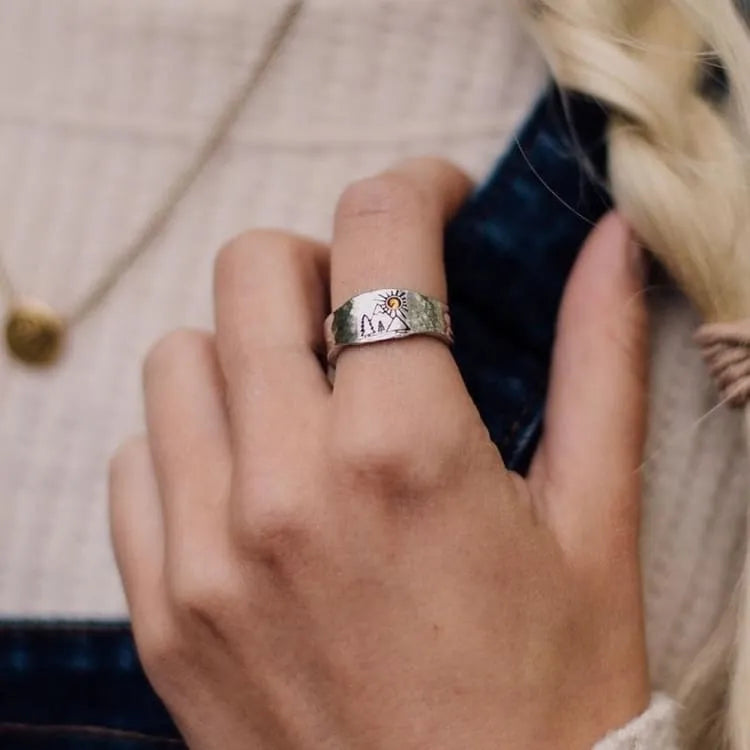 Anillo del amanecer inspirado en la naturaleza