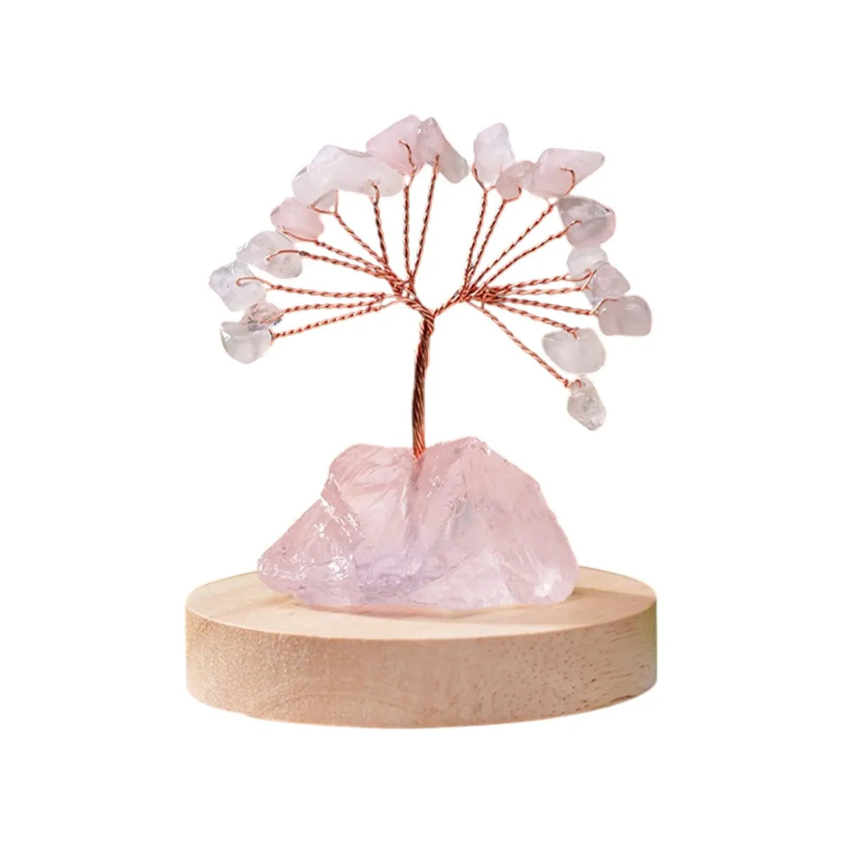 Árbol de la Vida de Cuarzo Rosa para Bienestar Emocional