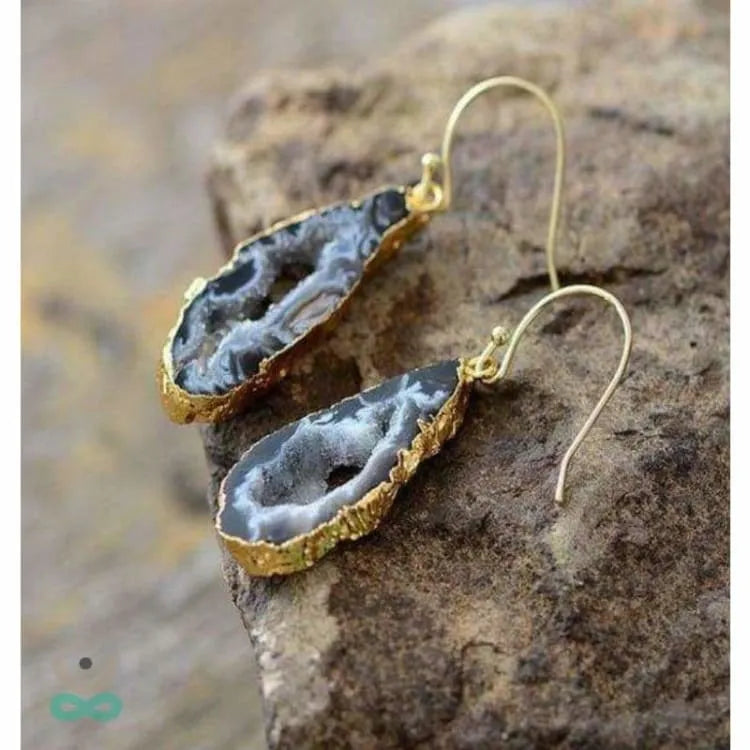 Aretes de agata negra