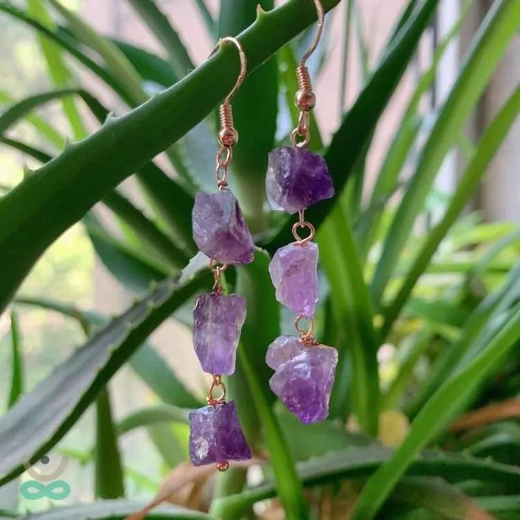 Aretes de amatista (3 piedras)