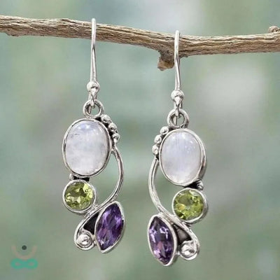 Aretes de hadas de piedra lunar - Luz y equilibrio
