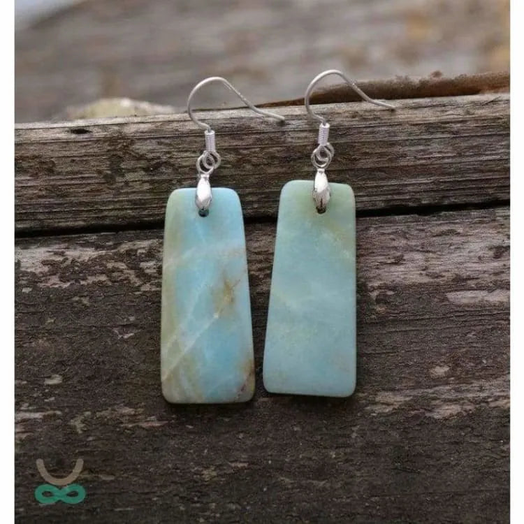 Aretes de piedra Amazonita