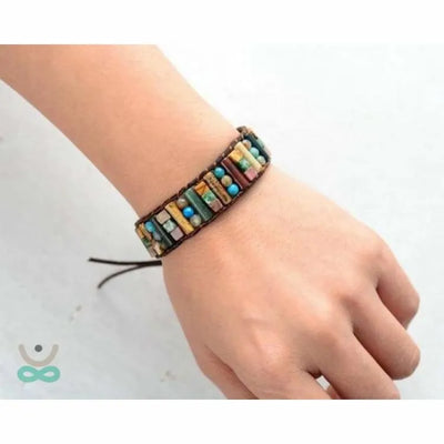 Brazalete Ajustable de Piedras Naturales – Protección y Bienestar Diario