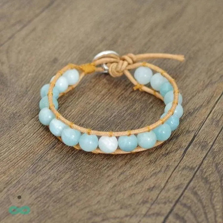 Brazalete de Aguamarina Natural – Serenidad y Protección en una Joya