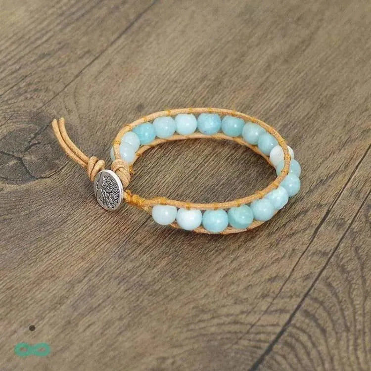 Brazalete de Aguamarina Natural – Serenidad y Protección en una Joya