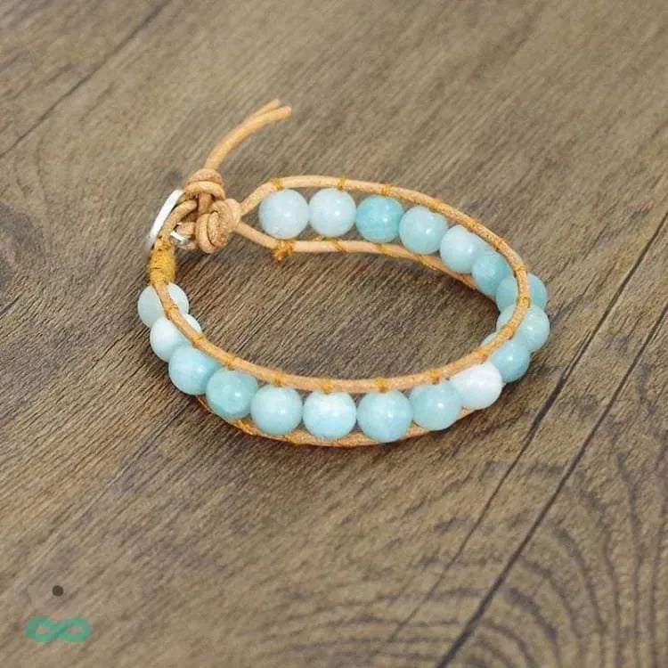 Brazalete de Aguamarina Natural – Serenidad y Protección en una Joya