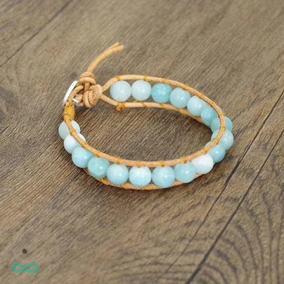 Brazalete de Aguamarina Natural – Serenidad y Protección en una Joya