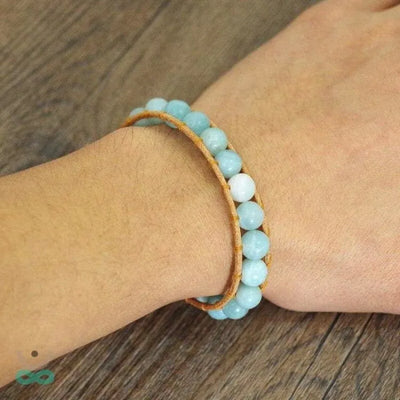 Brazalete de Aguamarina Natural – Serenidad y Protección en una Joya