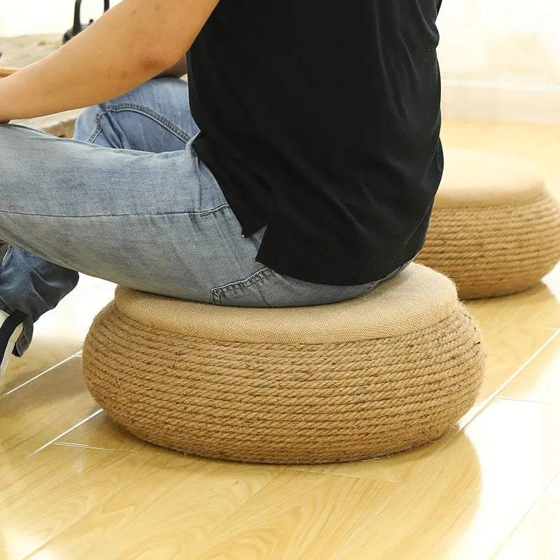 Cojín de meditación en tatami natural