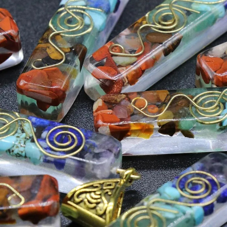 Collar 7 Chakras con amuleto colgante natural