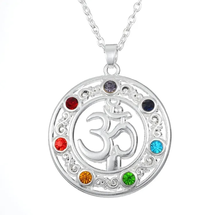Collar 7 chakras símbolo om