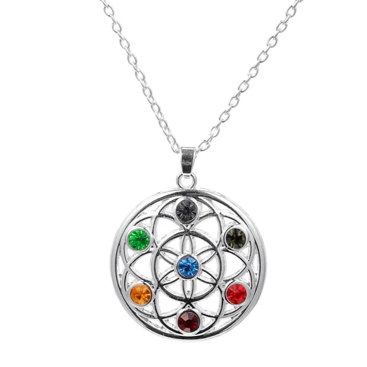 Collar Flor de la Vida 7 Chakras – Armonía y Energía Positiva