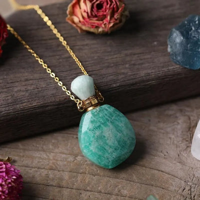 Collar con colgante difusor de fragancia de piedra natural