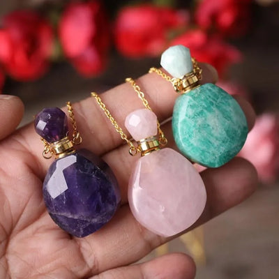 Collar con colgante difusor de fragancia de piedra natural