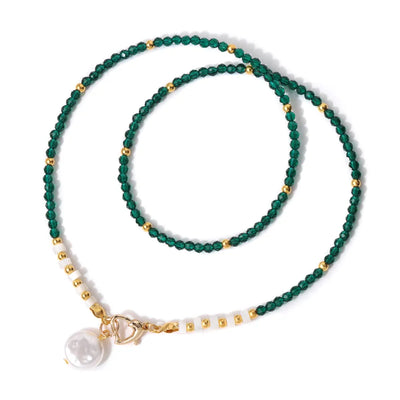 Collar de piedra natural con perla barroca para mujer