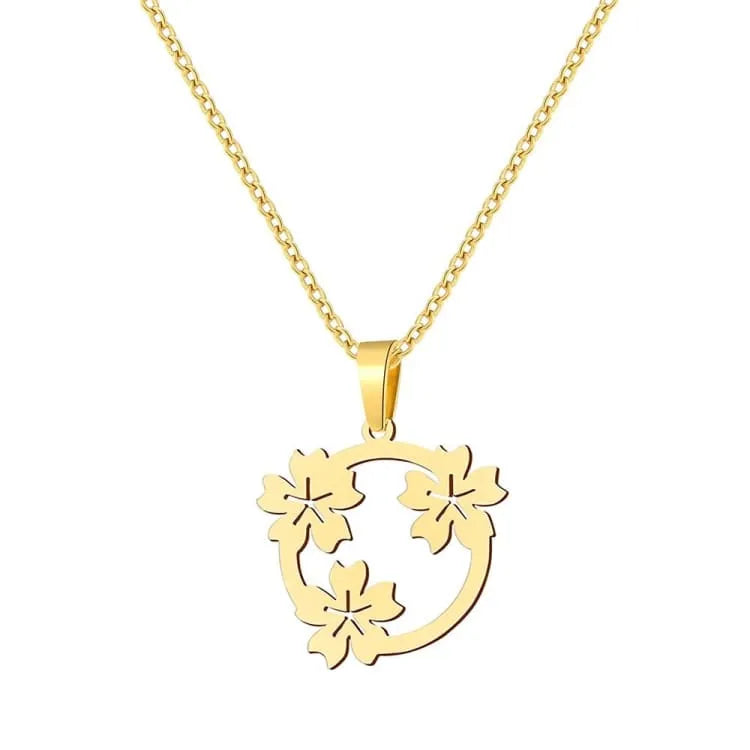 Collar de renovación con flores de cerezo