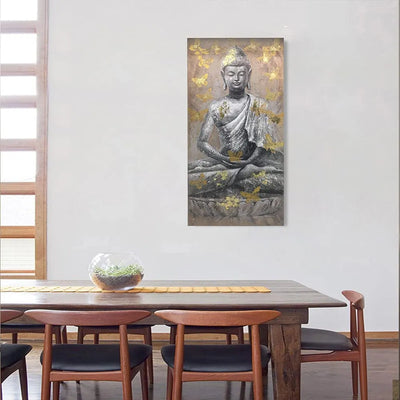 Cuadro zen con estatua budista sentada