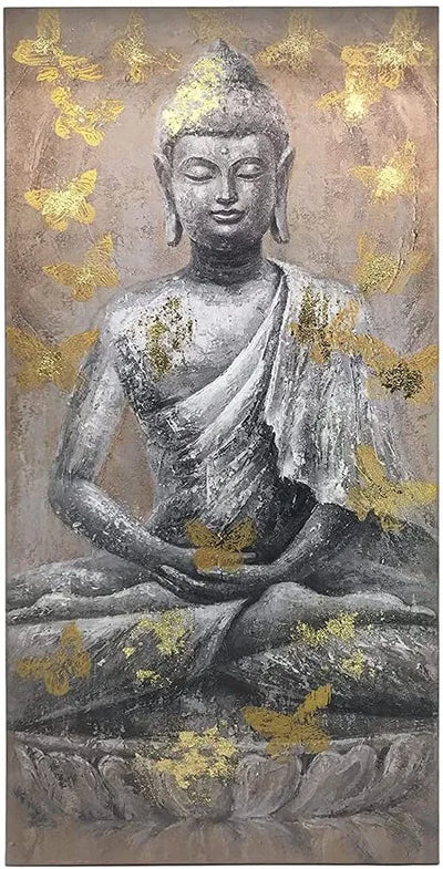 Cuadro zen con estatua budista sentada