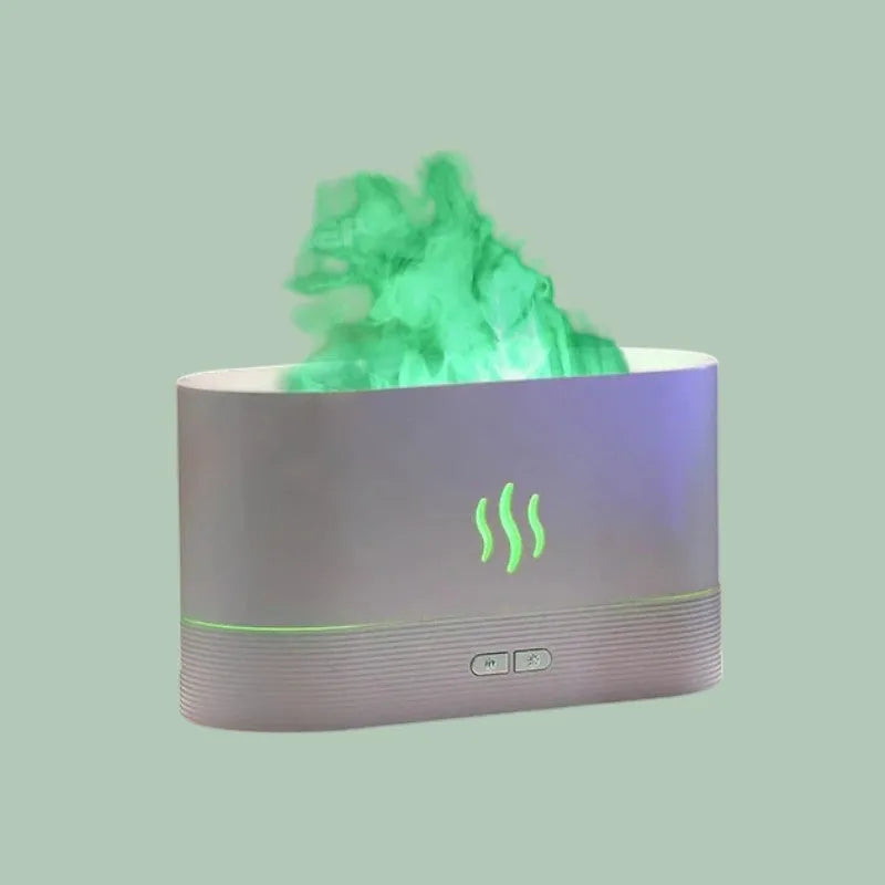 Difusor de Aromaterapia con Efecto Llama Plata