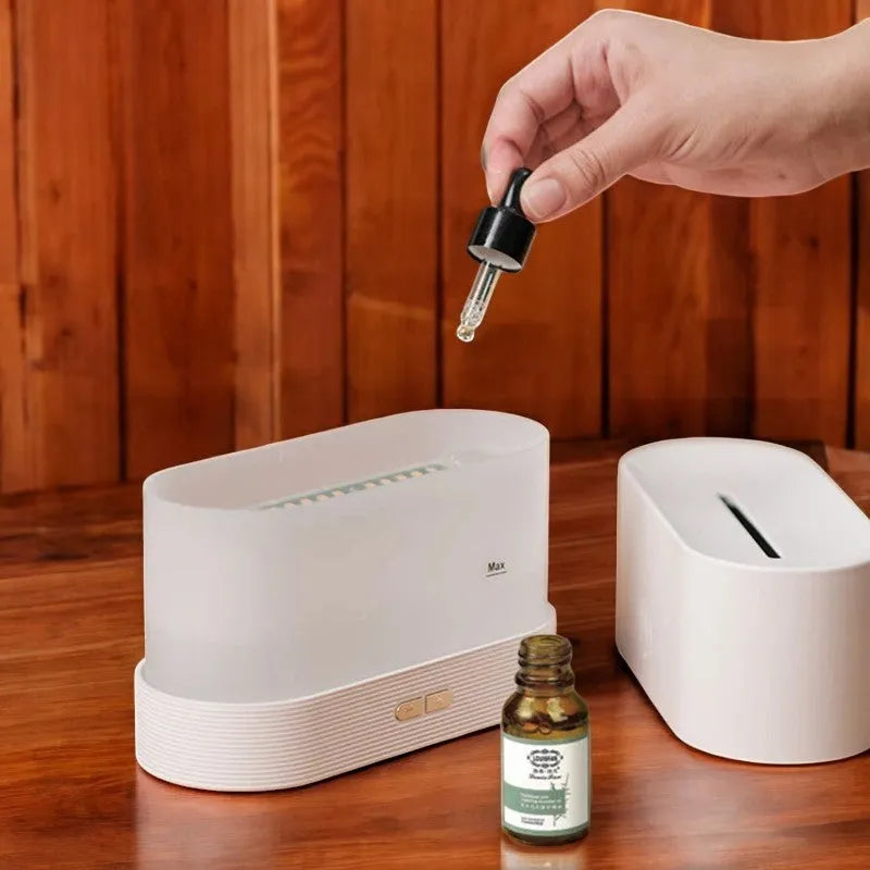 Difusor de Aromaterapia con Efecto Llama Plata