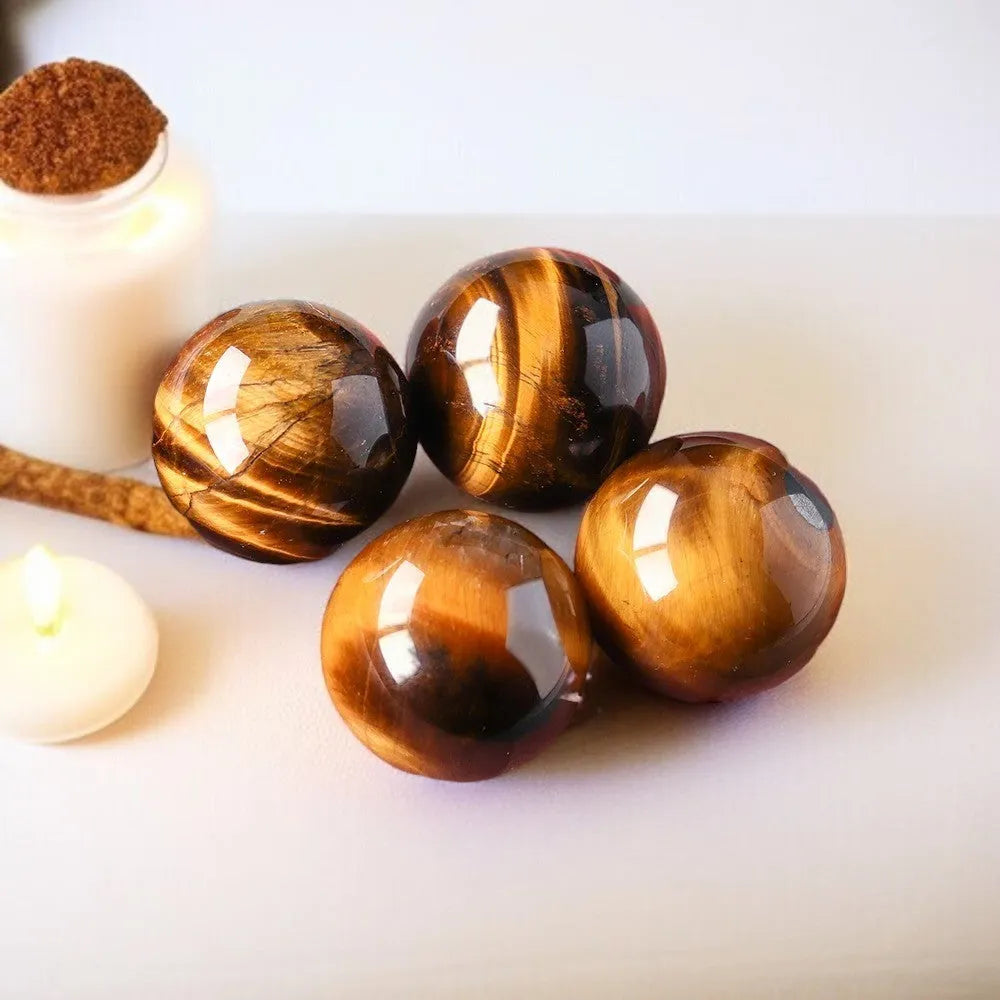 Esfera de Ojo de Tigre – Energía, Confianza y Equilibrio en tu Hogar