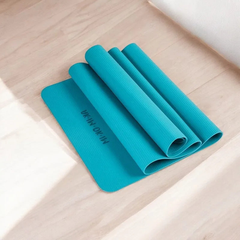 Esterilla de Yoga Antideslizante Azul de 6 mm con Correa y Bolsa