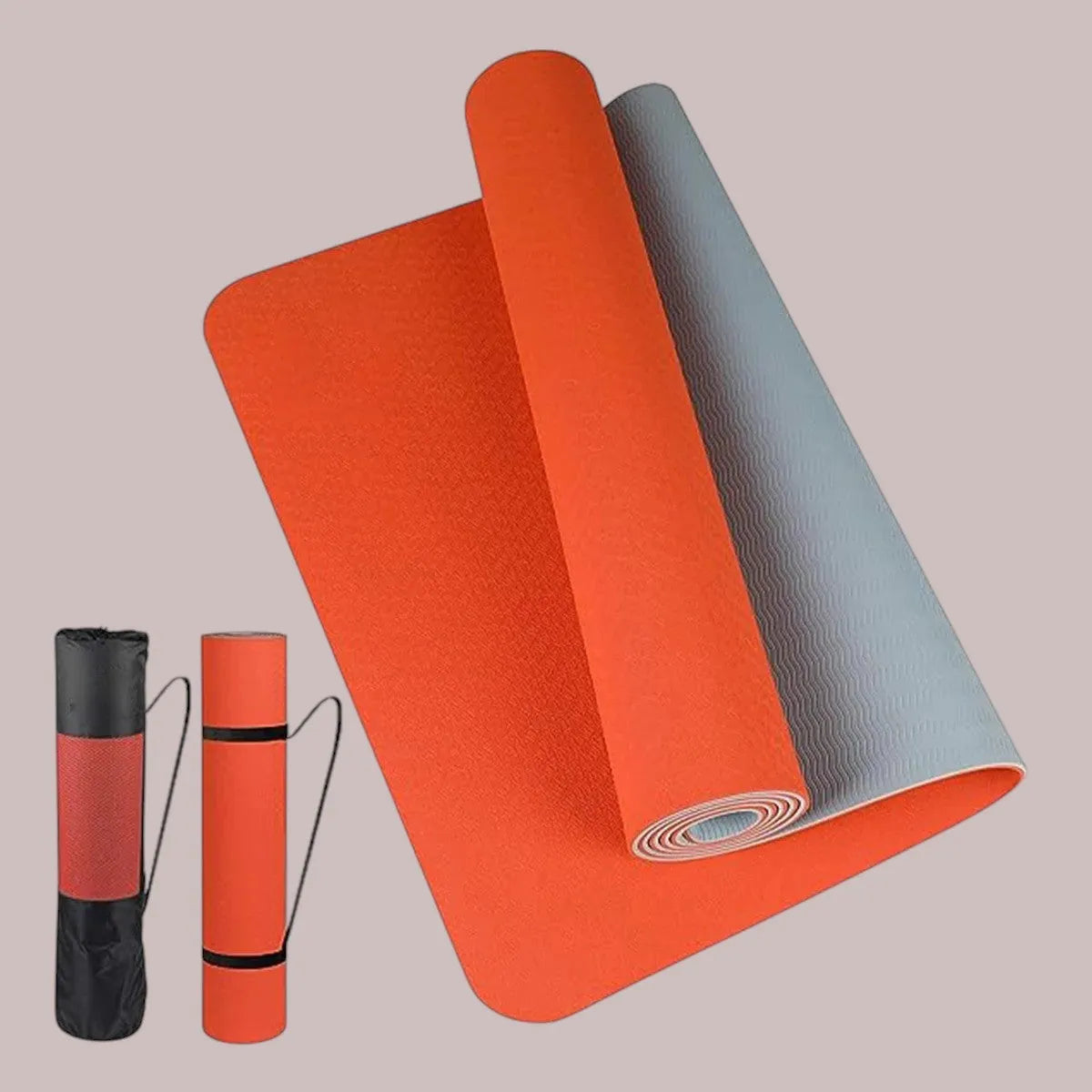 Esterilla de Yoga TPE Antideslizante Naranja