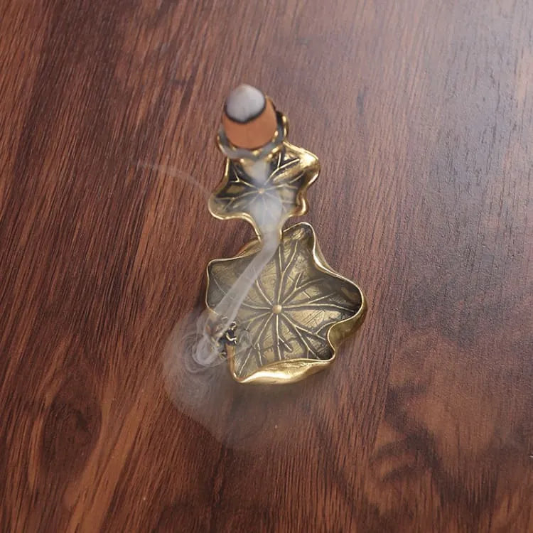 Inciensario metálico Hoja de Loto